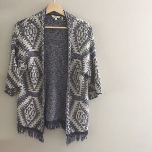 Fat Face Blue and White Patterned Cardigan